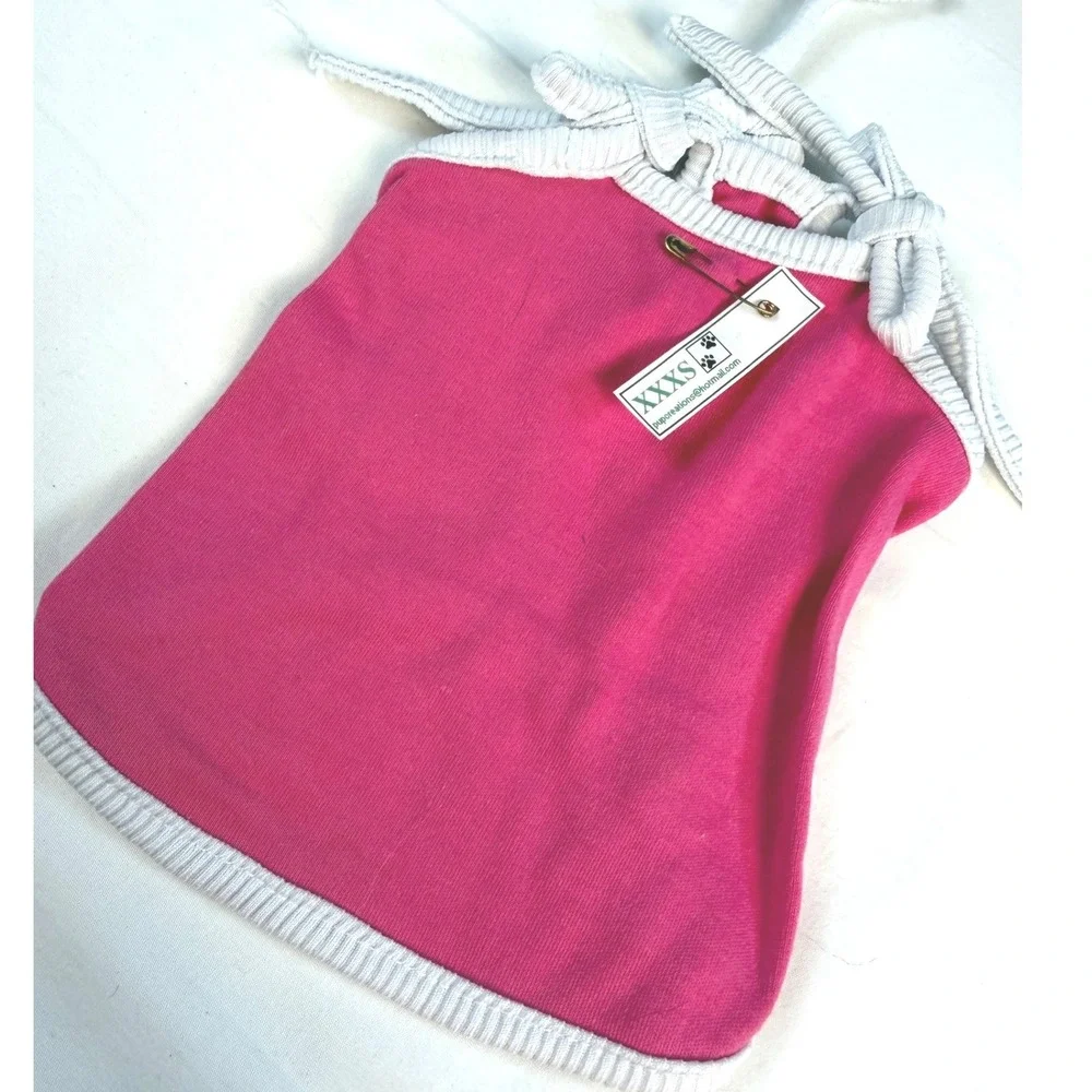 Pupcreations Pet Tank Top XXXS Pink Sleeveless Adjustable Puppy Kitten NWT